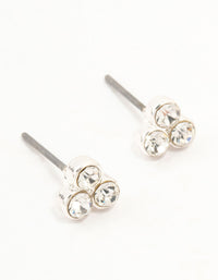 Silver Diamante Cluster Stud Earrings - link has visual effect only
