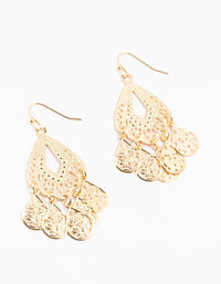 Gold Teardrop Dreamcatcher Drop Earrings - link has visual effect only