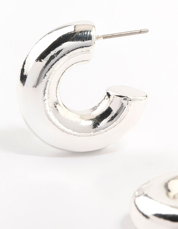 Silver Plated  Chunky Hoop Earrings