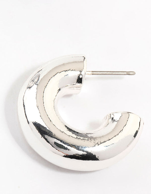 Silver Plated  Chunky Hoop Earrings