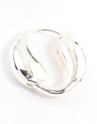 Silver Plated Teardrop Hoop Huggie Earrings - link has visual effect only