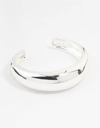 Silver Plated Round Wrist Cuff - link has visual effect only