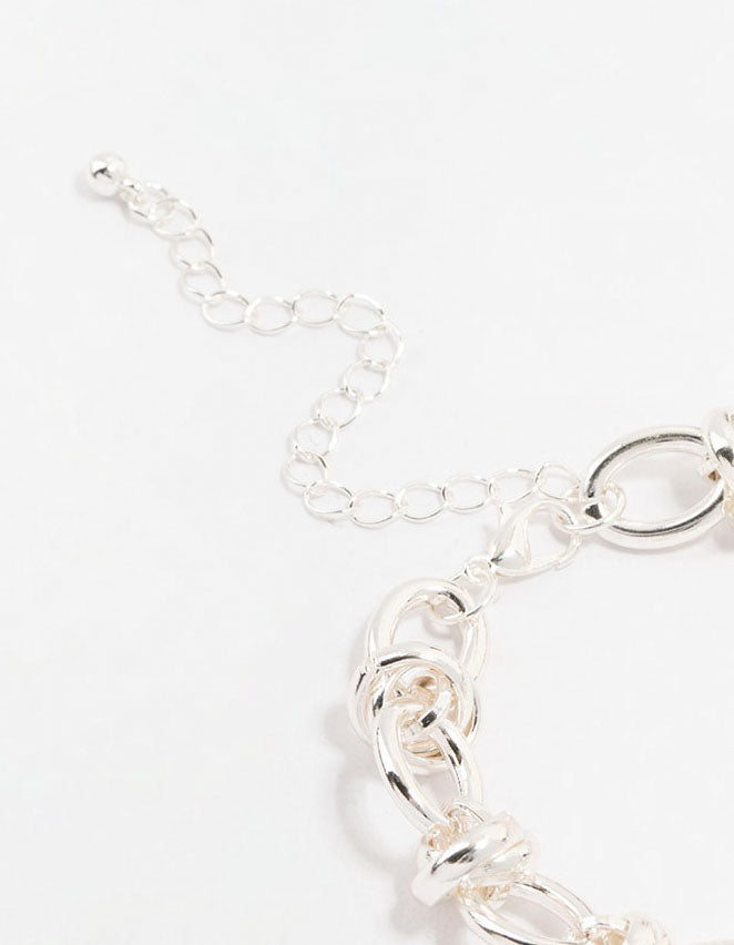 Silver Plated Knotted Chain Bracelet