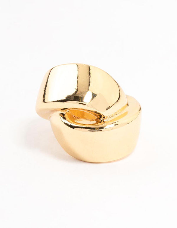 Gold Plated Puffy Wrapped Layered Ring