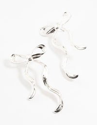 Silver Plated Bow Stud Earrings - link has visual effect only