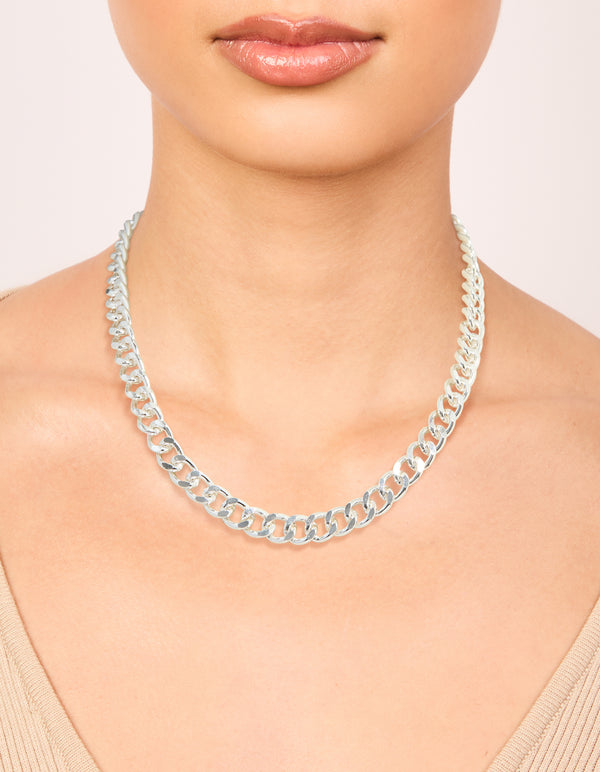 Silver Plated Curb Chain necklace