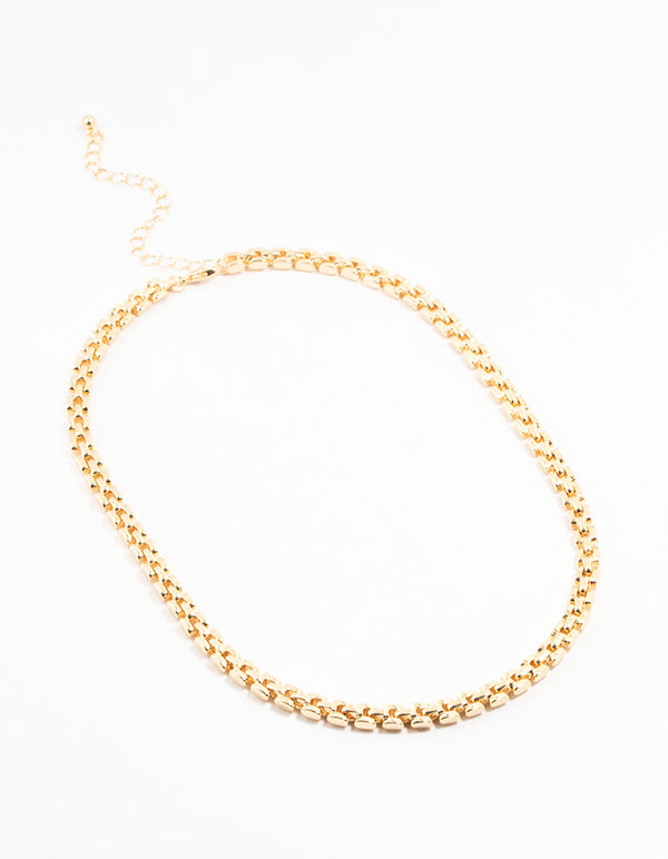 Gold Plated Watch Chain Necklace