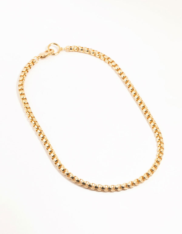 Gold Plated Thick Round Chain Necklace
