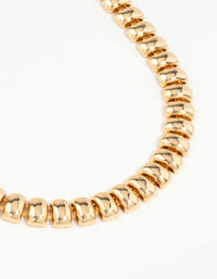Gold Plated Textured Rectangle Necklace - link has visual effect only
