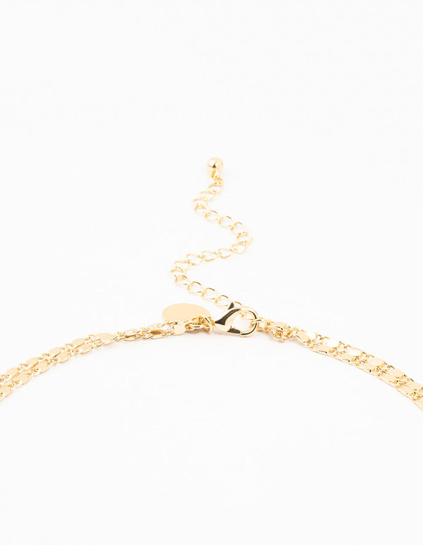 Gold Plated Vintage Chain Layered Necklace