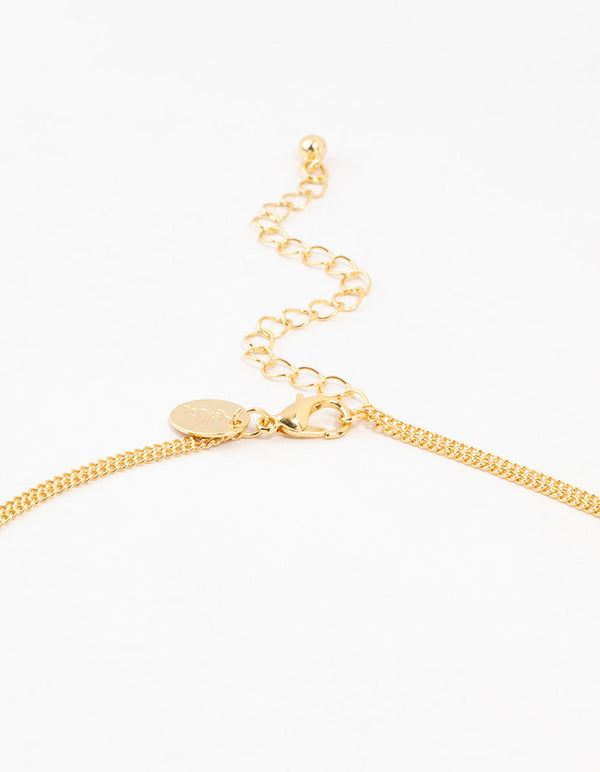 Gold Plated Evil Eye Chain Layered Necklace