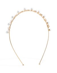 Gold Alternating Flower & Pearl Headband - link has visual effect only
