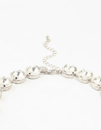 Silver Diamante Statement Pendant Necklace - link has visual effect only