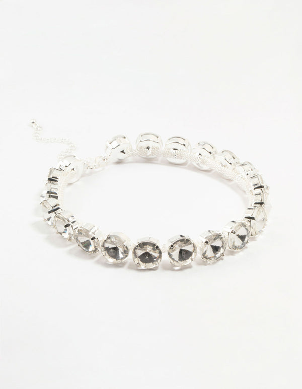 Silver Diamante Choker Necklace
