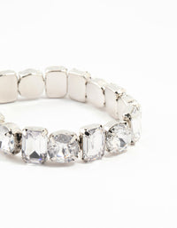 Silver Diamante Cluster Stretch Bracelet - link has visual effect only