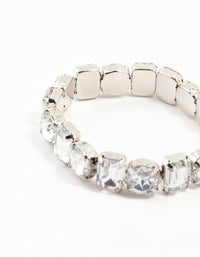 Silver Diamante Cluster Stretch Bracelet - link has visual effect only