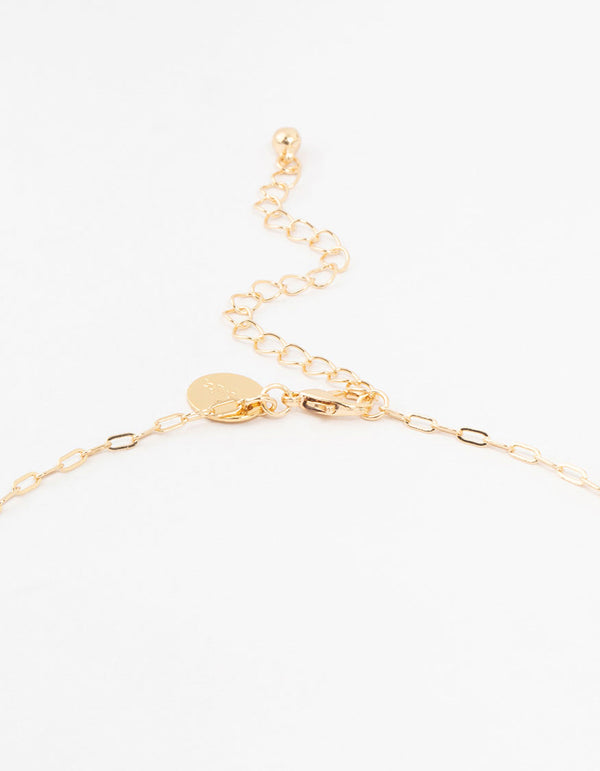 Gold Aqua Semi Precious Turquoise Cross Pendant Necklace