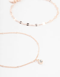 Rose Gold Mixed Butterfly Charm Bracelets 4-Pack - link has visual effect only
