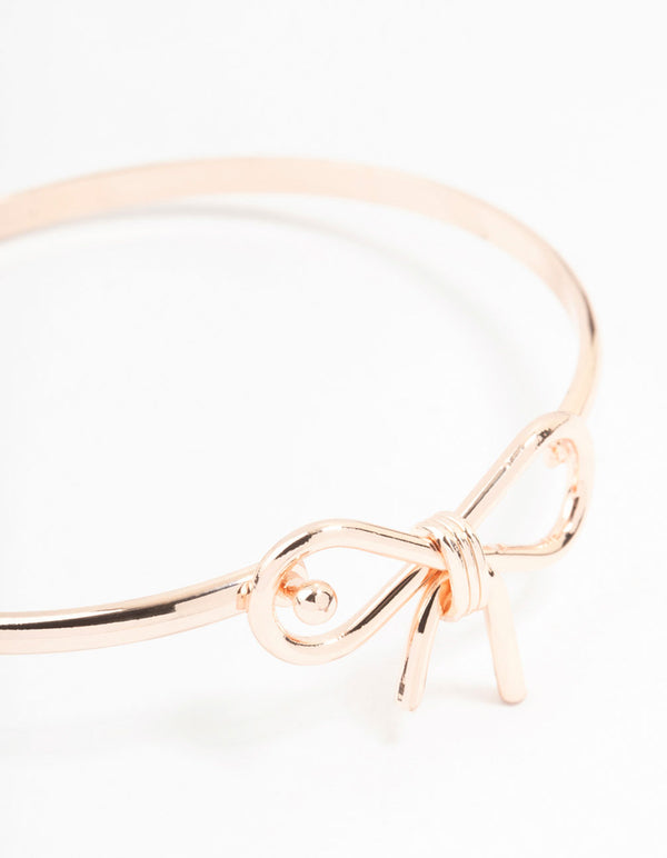 Rose Gold Simple Bow Bangle Bracelet