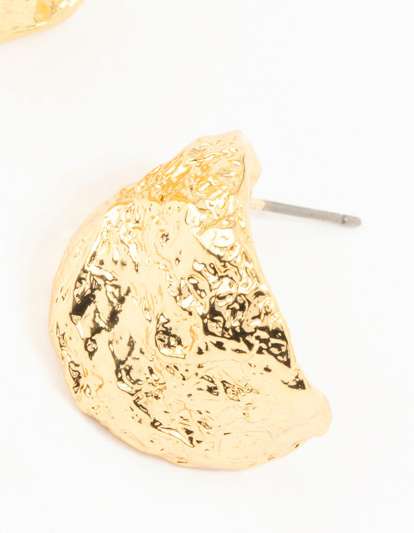 Gold Plated Brass Foil Hoop Earrings