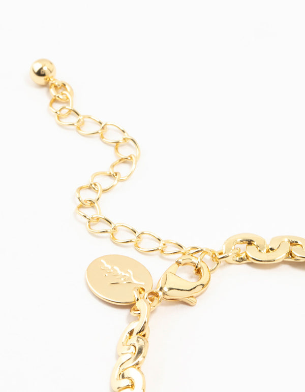 Gold Plated Brass C-Link Chain Bracelet