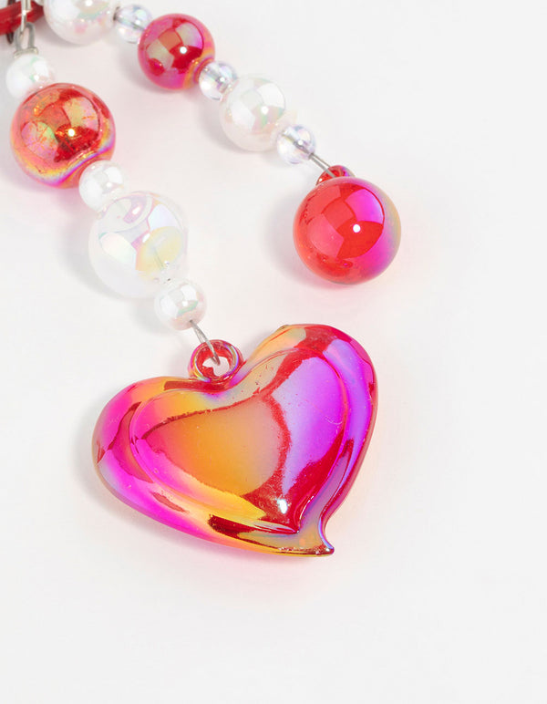 Pink  Large Heart Keychain