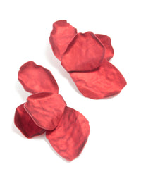 Red Coated Flower Petal Drop Earrings - link has visual effect only