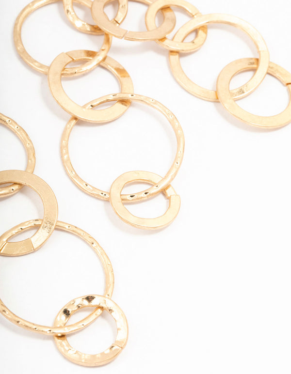 Gold Multiple Link Drop Earrings