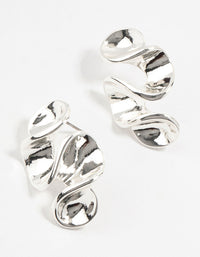 Molten Silver Crinkle Stud Earrings - link has visual effect only