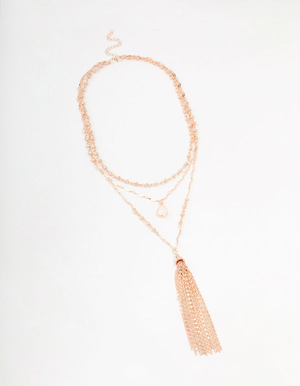 Rose Gold 3 Layered Pendant Necklace