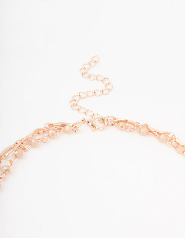 Rose Gold 3 Layered Pendant Necklace