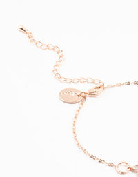 Rose Gold Plated Large Cubic Zirconia Flower Station Bracelet - link has visual effect only