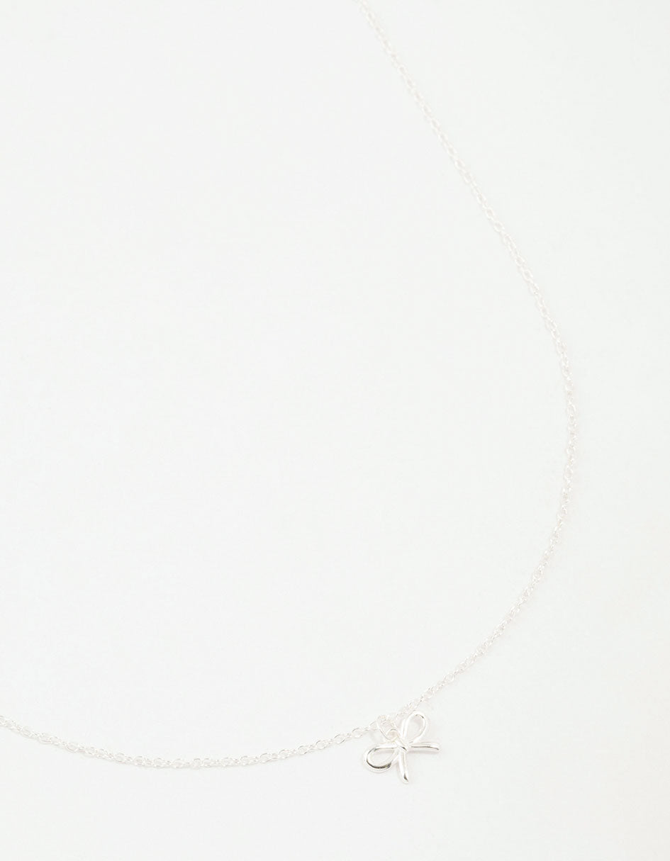 Sterling Silver Bow Necklace