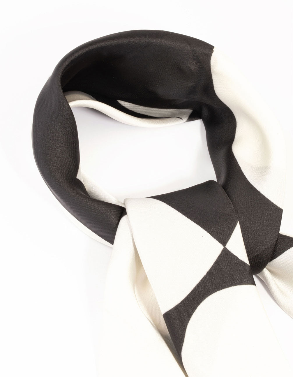 Crafted with geometric print in black and white side view