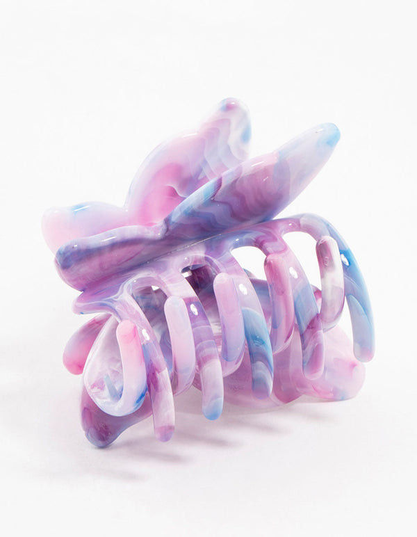 Acrylic Marbled Butterfly Claw Clip