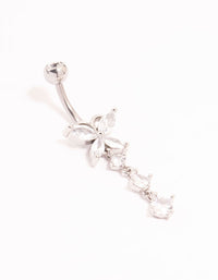 Surgical Steel Butterfly Cubic Zirconia Drop Belly Bar - link has visual effect only