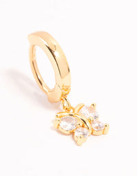 Gold Plated Surgical Steel Butterfly Drop Clicker Belly Bar - link has visual effect only