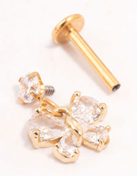 Gold Plated Titanium Cubic Zirconia Butterfly Flat Back - link has visual effect only