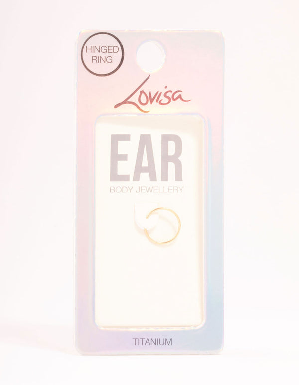 Gold Plated Titanium Plain Clicker Ring