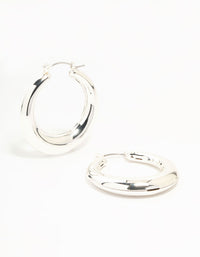 Silver Clean Hoop Earrings - link has visual effect only