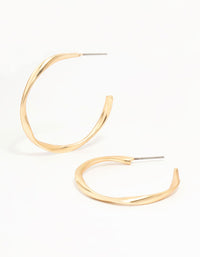 Gold Wrapped Thin Hoop Earrings - link has visual effect only
