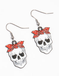 Acrylic Skeleton With A Bow Drop Earrings - link has visual effect only