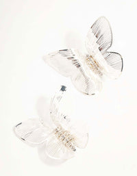 Silver Laser Cut Butterfly Stud Earrings - link has visual effect only
