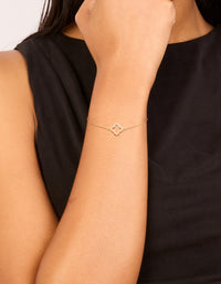 Gold Plated Sterling Silver Cubic Zirconia Flower Bracelet - link has visual effect only