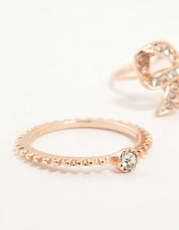 Rose Gold Precious Bow Ring 3-Pack - link has visual effect only