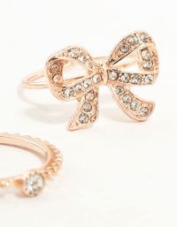 Rose Gold Precious Bow Ring 3-Pack - link has visual effect only