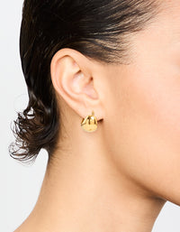 Waterproof Gold Plated Stainless Steel Bubble Hoop Earrings - link has visual effect only