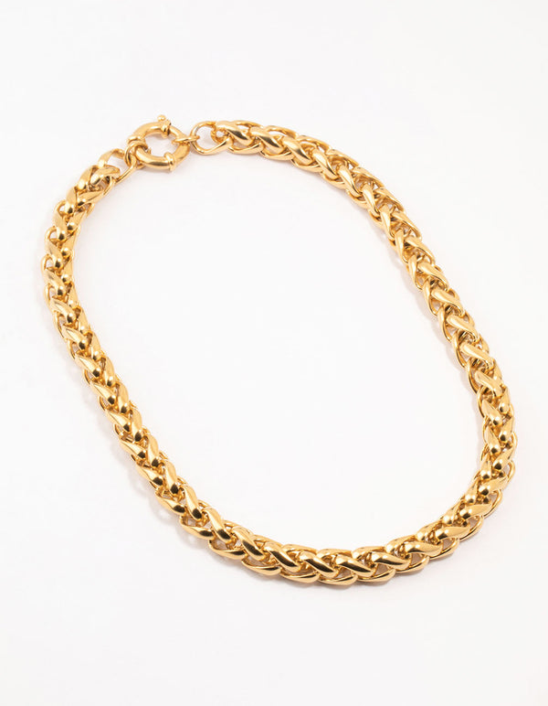 Waterproof Gold Plated Stainless Steel Paloma Chain Short Necklace