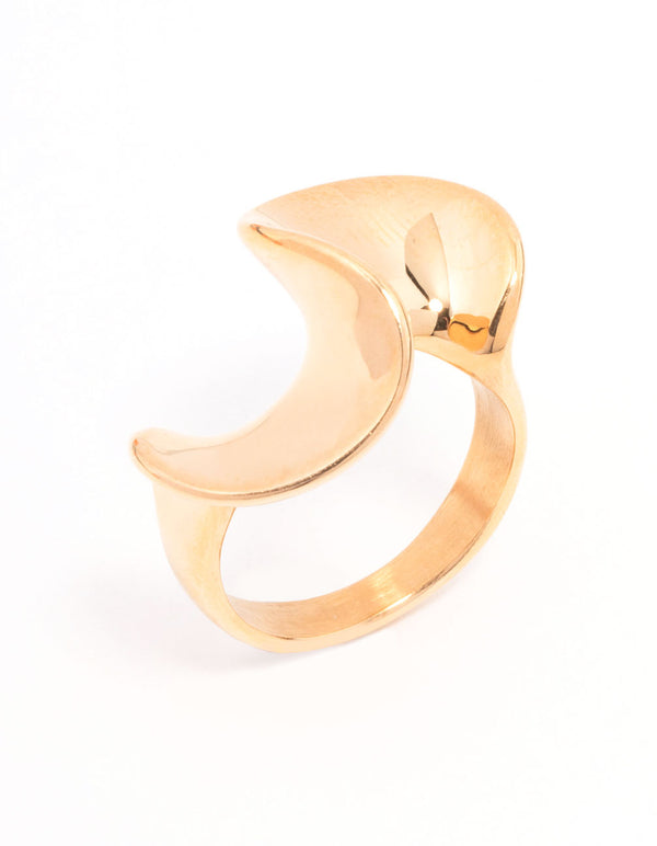 Waterproof Gold Plated Stainless Steel Organic Twisted Ring
