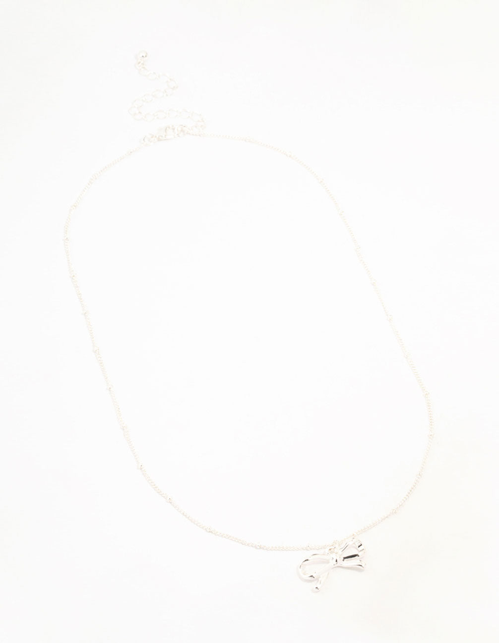 Silver Plated Bow & Ball Chain Necklace Lovisa